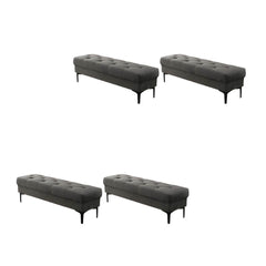 Stylish grey ottoman as a coffee table