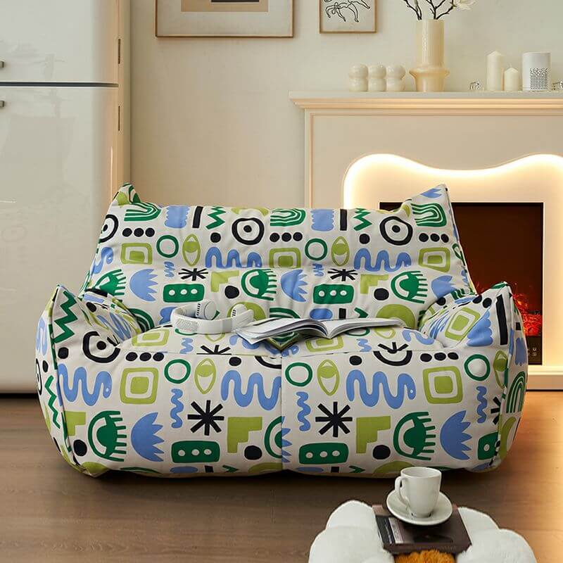 Floor Mobility Multiple Colors Velvet Abstract Bean Bag Set/Bean Couch/Bean Bag Lounger Teen, Eco Friendly Secondary image