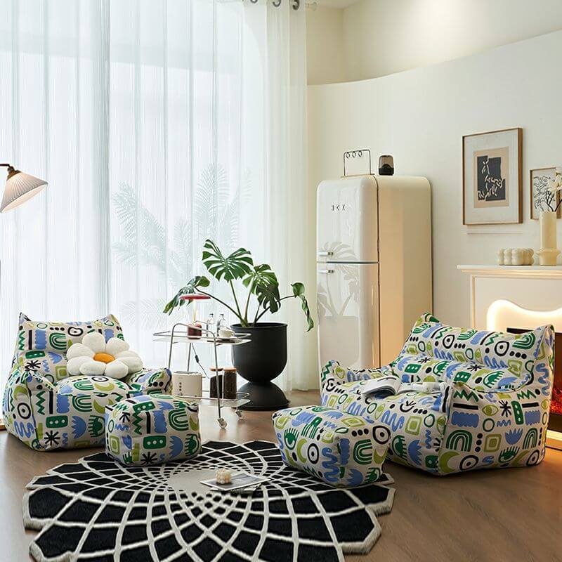 Abstract patterned bean bag chair