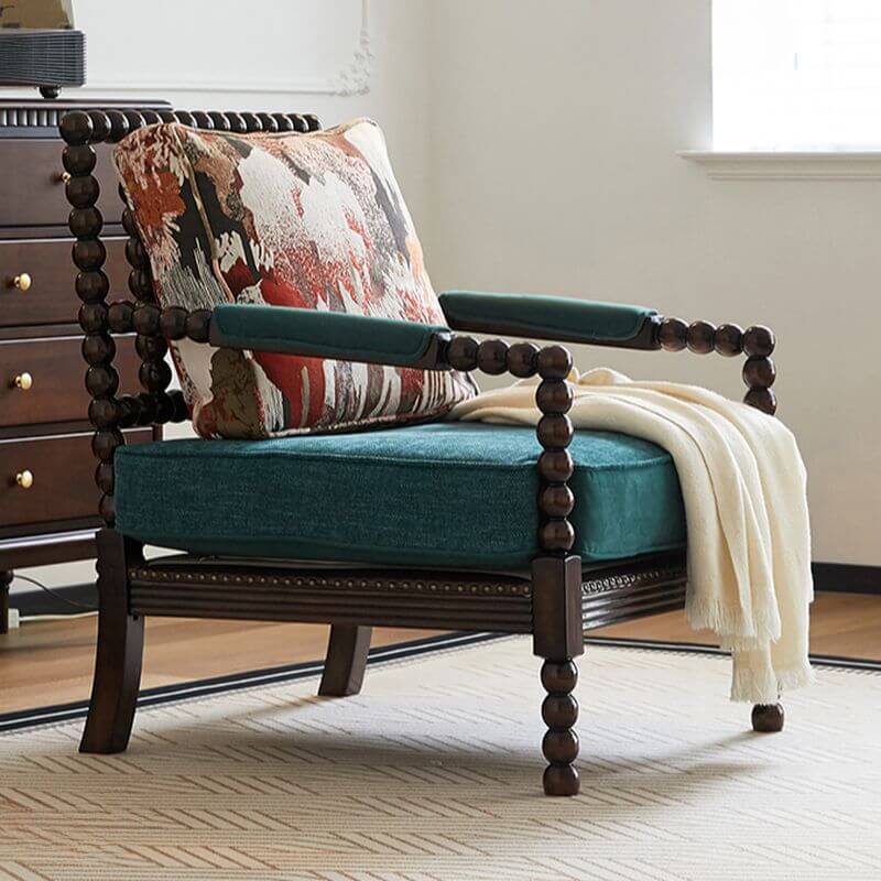 Floral Pattern Arm Chair Front View Main image