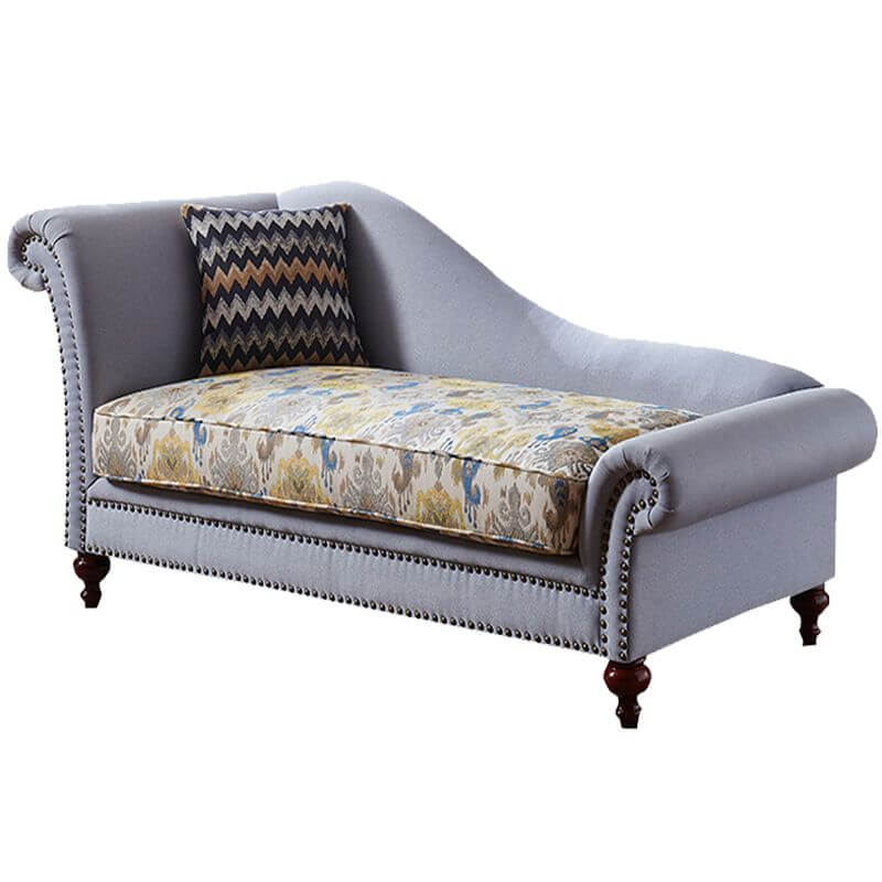 French Provincial Padded Chaise Chair in Beige