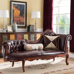 Solid Color Chaise Lounge in Brown