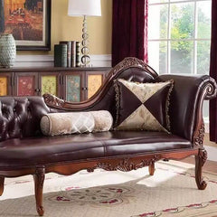 Oversized Genuine Leather Chaise