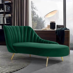 Living Room Glam Chair with Green Upholstery