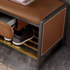 Open storage feature of Glam Faux Leather Ottoman