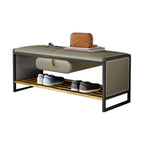 Open storage feature of Glam Faux Leather Ottoman