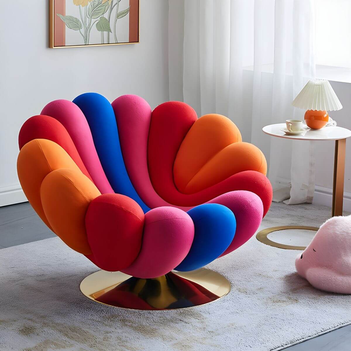 Glam Papasan Chair with Swivel Base