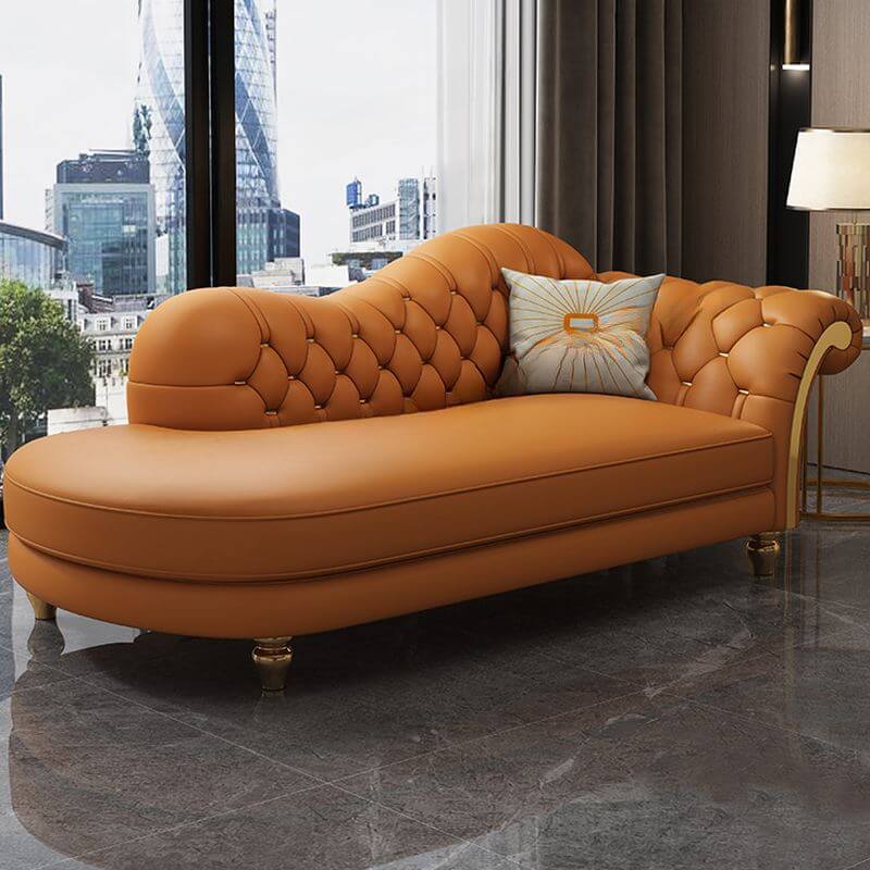 グラムスタイルシェーズラウンジアクセントチェア 本革、パッド入り張り地、右側ピースアームタイプ、人間工学に基づいたデザイン サブ画像