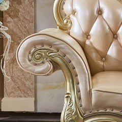 Genuine leather chaise lounge with foam padding