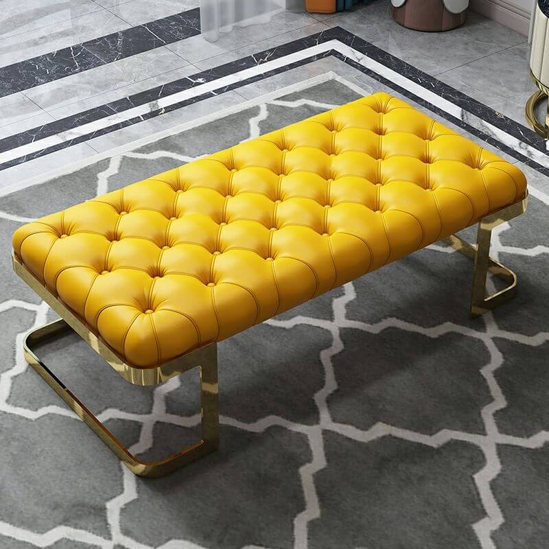 Glam Accent Stool Yellow