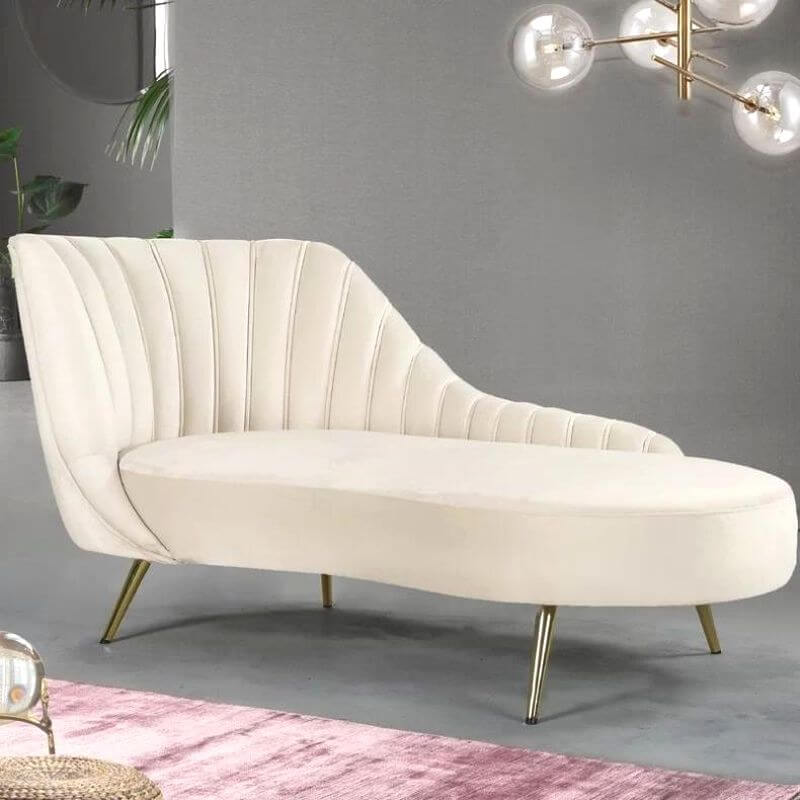 Glamorous Chaise Lounge in pink fabric メイン画像