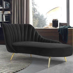 Gray upholstered chaise lounge in a cozy setting