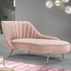 Glamorous left-arm chaise lounge in pink