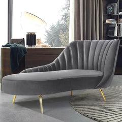 Left-arm chaise lounge in blue color