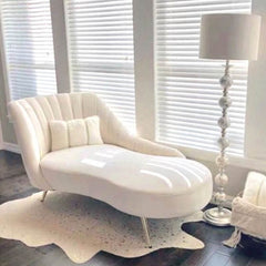 Elegant beige chaise lounge with foam filling