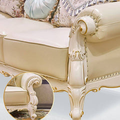 Sophisticated cream loveseat with elegant lines