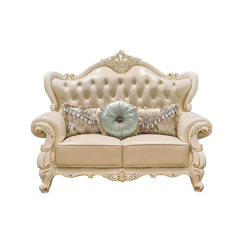 Cream loveseat showcasing modern decor