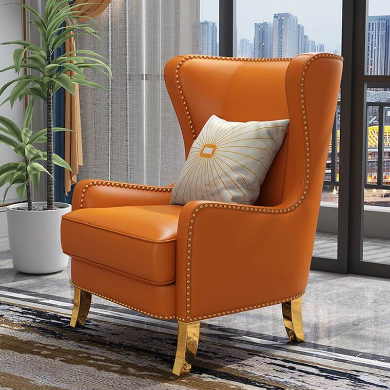 Glamorous Pine Wood Arm Chair with Nailhead Design Secondary image