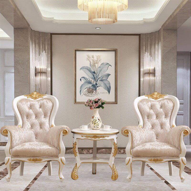 Glamorous accent chair in peony upholstery Image principale du produit