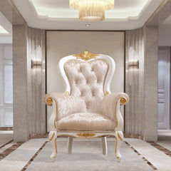 Elegant solid color chair with tufted back