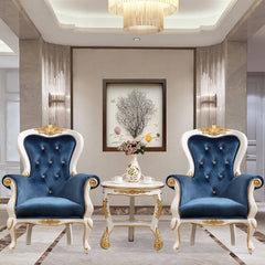 Elegant solid color chair with tufted back