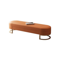 Glamorous Solid Color Upholstered Bedroom Bench in Khaki