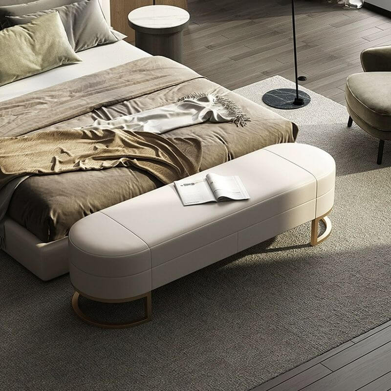 Cushioned Upholstered Bedroom Bench for Comfort