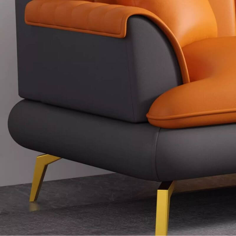 Elegant flared arm sofa design