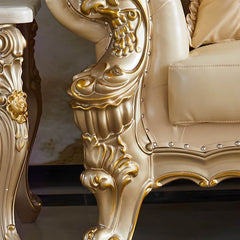 close-up of cream upholstery on sofa