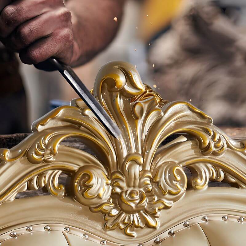 sophisticated single sofa with glam style