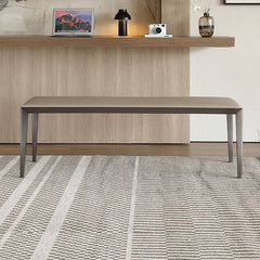 Grey minimalist upholstered living room bench front view