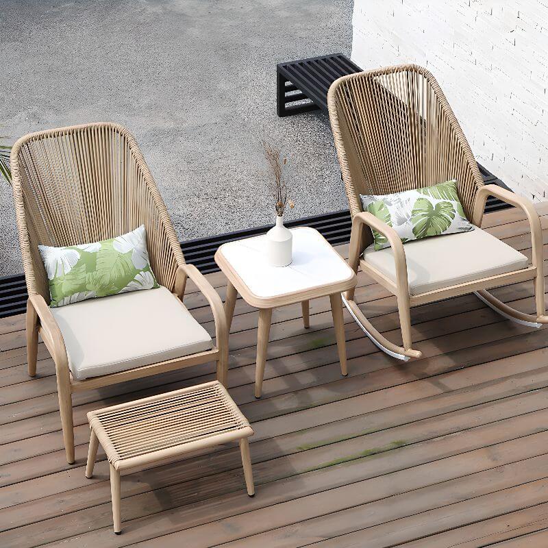 Grey Nordic Cane Rocking Chair with Track Arm Image principale du produit