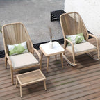 Grey Nordic Cane Rocking Chair with Track Arm