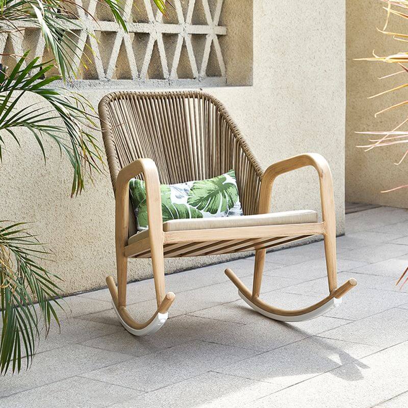 Handcrafted Wicker and Rattan Rocking Chair