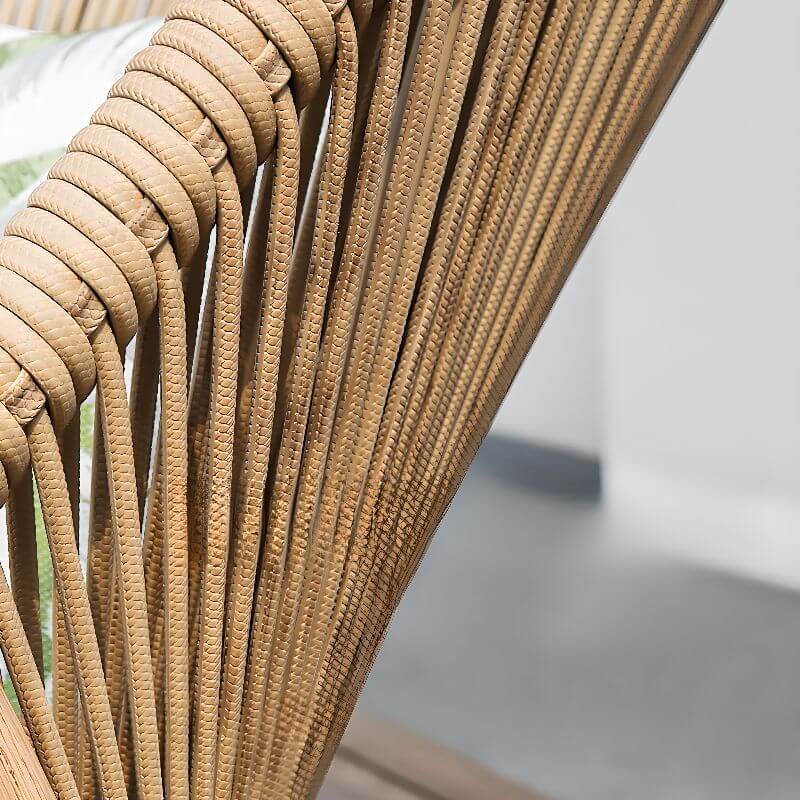 Comfortable Cane Rocking Chair with Metal Legs