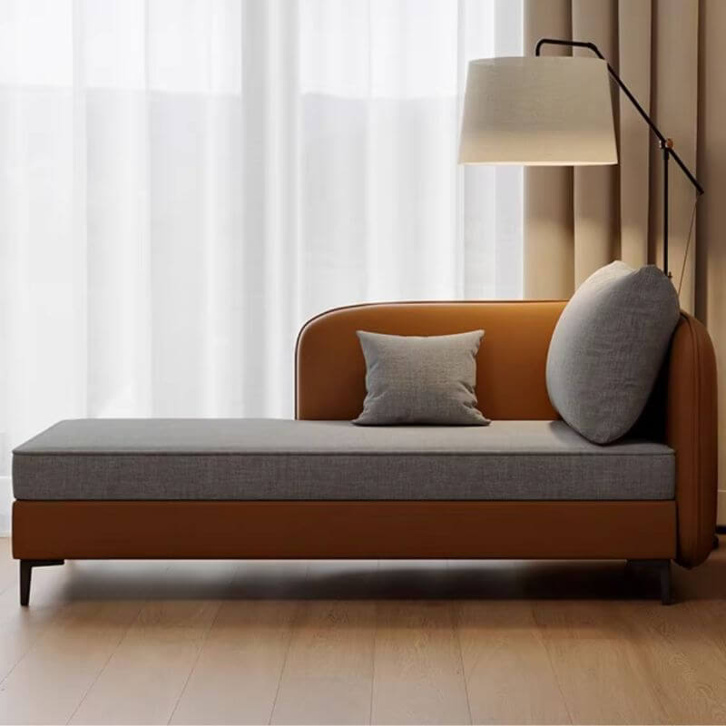 グレーのオーバースタッフドシェーズラウンジチェア、寝室用、左アーム/右アーム サブ画像