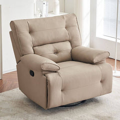 Heated padded reclining chair with rotating base