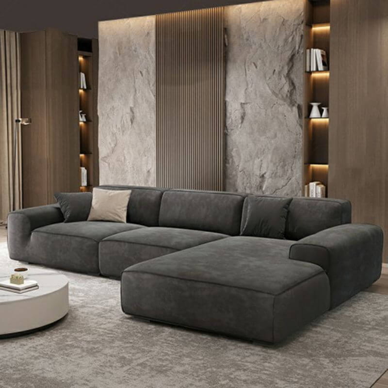 L-shape sofa recliner in modern living room