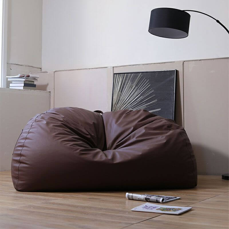 Black microfiber leather bean bag chair