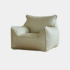 Cream Faux Leather Bean Bag Chair