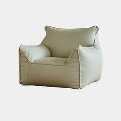 Cream Faux Leather Bean Bag Chair