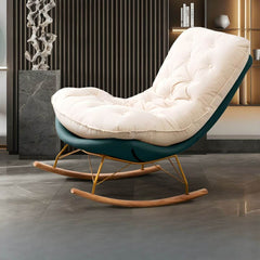 Upholstered rocking chair with removable back cushion