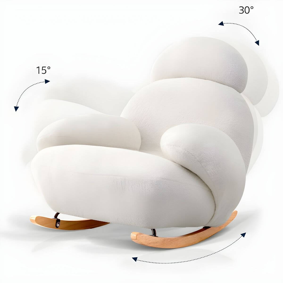 Target Sherpa Rocking Chair Indoor Modern Rocking Chair with Sherpa Upholstered and Wood Legs ...