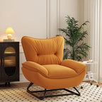 Indoor Modern Rocking Chair in Caramel Upholstery