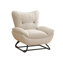 Indoor Modern Rocking Chair in Cream White Upholstery