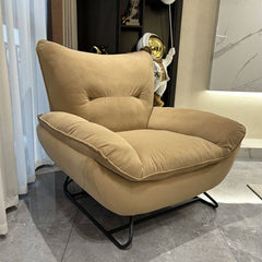 Indoor Modern Rocking Chair in Khaki Upholstery