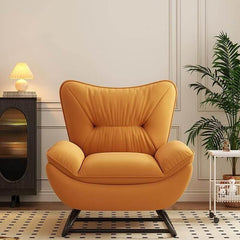 Indoor Modern Rocking Chair in Khaki Upholstery