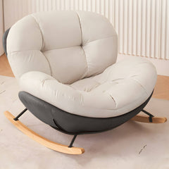 Indoor Non-Scratch Stain Resistant Rocking Chair in Off-White-Orange