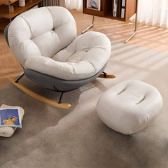 Elegant Beige/Coffee Rocking Chair for Living Room