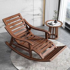 walnut brown rocking chair front view